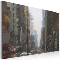 Artgeist Obraz - Daždivé mesto za sklom 60x40 obraz na plátne s dreveným rámom