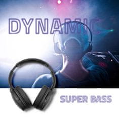 Qoltec Bezdrôtové slúchadlá s mikrofónom Super Bass DYNAMIC | BT | Black