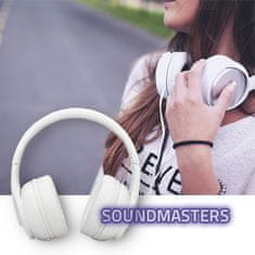 Qoltec Bezdrôtové slúchadlá Soundmasters s mikrofónom | BT 5.0 AB| White
