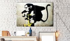 Artgeist Obraz - Banksyho opičí detonátor 90x60 obraz na plátne s dreveným rámom