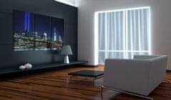 Artgeist Obraz - Modré svetlá v New Yorku 120x80 obraz na plátne s dreveným rámom