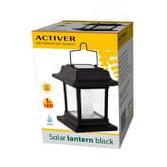 ACTIVER Lampáš solárny plast, čierna, súprava 3 ks