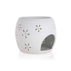 HOME DECOR Aróma lampa porcelánová 10,5 x 10,5 cm, Love, biela, súprava 2 ks