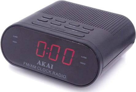 klasický rádiobudík akai CR002A-219 duálny budík snooze sleep vstavaný reproduktor