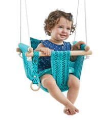 Dvěděti 2Kids Toys Detská textilná hojdačka 100% bavlna tyrkysová