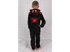 MARVEL COMICS SPIDERMAN Jednodielne pyžamo/kombinéz pre chlapcov, čierne, s kapucňou 3-4 let 104 cm