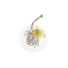Homla NEVES Prívesok Sušené kvety v sklenenom vajíčku 6x9 cm