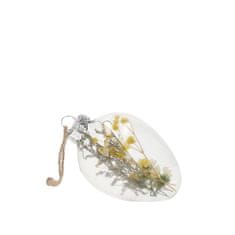 Homla NEVES Prívesok Sušené kvety v sklenenom vajíčku 6x9 cm