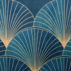 DESIGN 91 Dekoračný záves s krúžkami - Gina, modrozlatý 140 x 250 cm