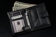 RONALDO Pánska veľká kožená peňaženka, vertikálna so zapínaním a RFID ochranou