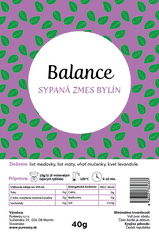 Pureway BALANCE sypaná zmes bylín Pureway, 40 g