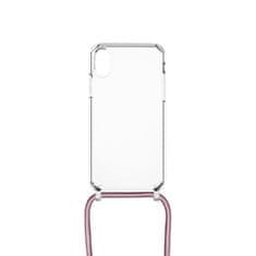 FIXED Puzdro Pure Neck s ružovou šnúrkou na krk pre Apple iPhone XR FIXPUN-334-PI