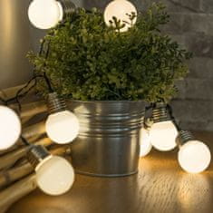 Polux 2x Solárne záhradné svietidlo LED světelný řetěz 3,8m GIRLANDA 10x LED dekoratívne mliečne guličky 3000K Teplá biela