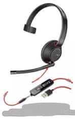 Poly Plantronics Blackwire 5210, USB-A, náhlavná súprava na jedno ucho so sponou