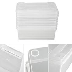 tectake Úložné boxy plastové krabice súprava 6-dielna