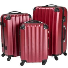 tectake Sada 3 pevných cestovných kufrov