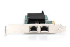 Digitus Karta Gigabit Ethernet PCI Express, dvojportový 32-bitový držiak s nízkym profilom, čipová sada Intel