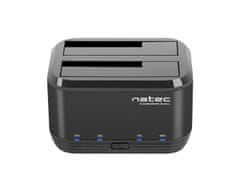 Natec Dokovacia stanica pre HDD 2,5"/3,5" USB 3.0 Kangaroo Dual, funkcia klonovania, napájací adaptér