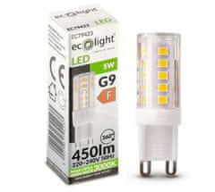 ECOLIGHT LED žiarovka - G9 - 5W - 450lm - teplá biela
