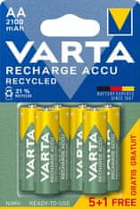 VARTA nabíjecí batérie Recycled AA 2100 mAh, 5+1ks