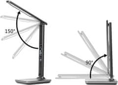 Immax LED stolní lampička Kingfisher, Qi nabíjení, čierna