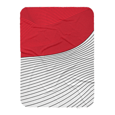 interesi Červeno-biela dekoračná deka s čiernymi čiarami