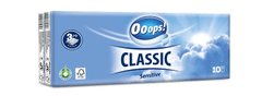Papierové vreckovky "Ooops! Classic", 3-vrstvové, 10x10 ks, sensitive