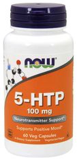 NOW Foods 5-HTP, 100 mg, 60 rastlinných kapsúl