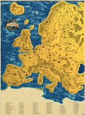 Giftio Stieracia mapa Európy – zlatá Deluxe XL
