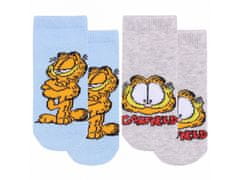 Nickelodeon Garfield Detské, sivé a modré ponožky, 2 páry 15-18 m