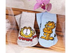 Nickelodeon Garfield Detské, sivé a modré ponožky, 2 páry 15-18 m