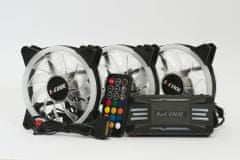 1stCool Fan KIT AURA EVO 2 ARGB, 3x Dual Ring ventilátor (120mm) + radič + dálkový ovládač
