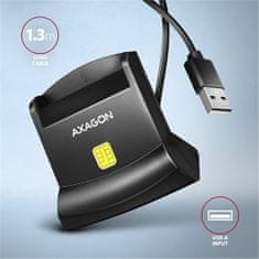 AXAGON CRE-SM4N, USB-A StandReader čítačka kontaktních kariet Smart card (eObčanka), kábel 1.3m