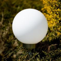 Polux Solárne záhradné svietidlo LED Guľa 20cm do zem 3500K + RGB