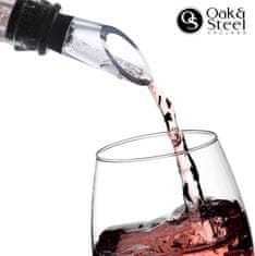 Oak & Steel Darčeková súprava príslušenstva na víno 5 v 1 z nehrdzavejúcej ocele Deluxe