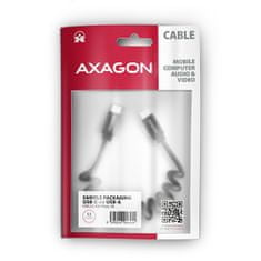 AXAGON BUCM-CM20TB, TWISTER kábel USB-C <-> USB-C, 1.1m, USB 2.0, PD 60W 3A, ALU, tpe, čierny