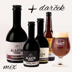 Alaryk Pivo Balíček mix BIO pivo Alaryk, 4 pivá + darček pohár 0,33 l,0,75 l