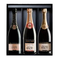 DuvalLeroy Champagne Víno Darčekové 3-balenie Champagne Prestige Rosé, Prestige Blanc de Blancs, Classic Fleur de Champagne 0,75 l