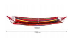 Malatec Hamaka Hojdacia sieť 80 x 200 cm červené pruhy