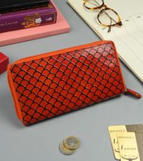 Inny Dámska peňaženka typu peračník so zdobenou textúrou, prírodná koža