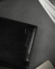 RONALDO Skladacia, vertikálna pánska peňaženka z lesklej prírodnej kože
