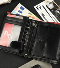 RONALDO Zapínaná, vertikálna pánska peňaženka z lesklej prírodnej kože