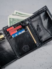 Pierre Cardin Minimalistická pánska peňaženka z čiernej prírodnej kože