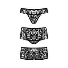 PantyRebel Underneath Lexi Panties Set 3ks (Black), komplet nohavičiek s gepardím vzorom L/XL