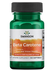 Swanson Beta-karotén (Vitamín A), 25000 IU, 100 softgels