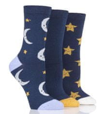 WILD feet Dámske módne veselé vtipné bavlnené ponožky NOC 3 páry