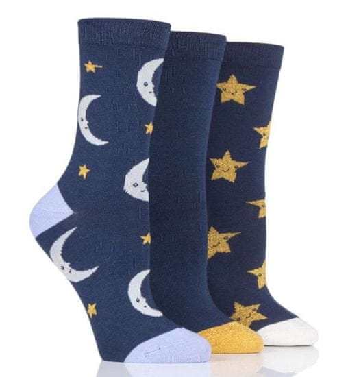 WILD feet Dámske módne veselé vtipné bavlnené ponožky NOC 3 páry