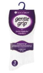 Gentle Grip Dámske 3 páry ponožky Gentle Grip Biele s voľným lemom