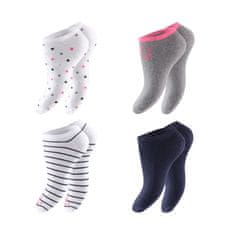 Footstar Dámske 4 páry členkových bavlnených ponožiek Ružové vzory Farba: Ružová, Veľkosť: 35-38