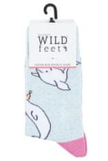 WILD feet Dámske módne veselé vtipné bavlnené ponožky VEĽRYBA 3 páry